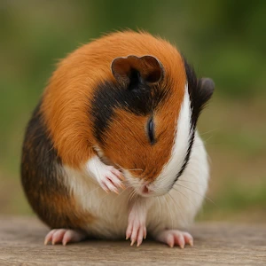Ein Meerschweinchen putzt sich